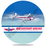 Mid-Continent Airlines 1940's Vintage Round Coaster