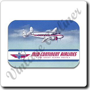 Mid-Continent Airlines 1940's Vintage Square Coaster