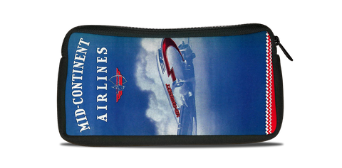 Mid-Continent Airlines Timetable Cover Bag Sticker Travel Pouch