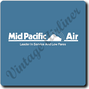 Mid Pacific Airlines Logo Square Coaster