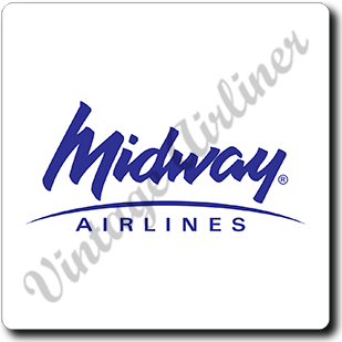 Midway Airlines 1993 Logo Square Coaster