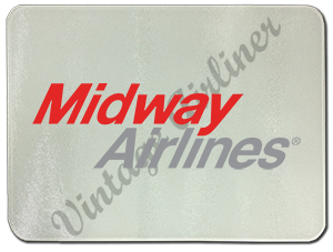 Midway Airlines 1979 Logo Glass Cutting Board