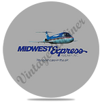 Midwest Express Timetable Cover Bag Sticker Round Coaster