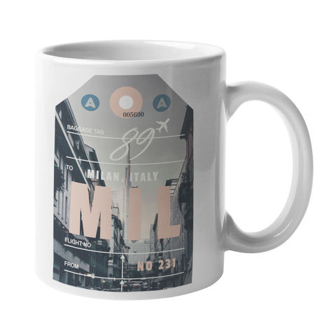 Milan Baggage Tag Art Coffee Mug