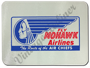 Mohawk Airlines 1940's Glass Cutting Board