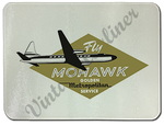 Mohawk Airlines 1950's Vintage Bag Sticker Glass Cutting Board
