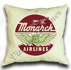 Monarch Airlines 1950's Vintage Pillow Case Cover