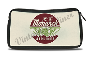 Monarch Airlines 1950's Vintage Bag Sticker Travel Pouch