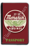 Monarch Airlines 1950's Bag Sticker Passport Case