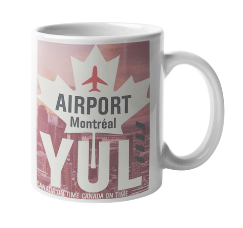 Montreal Baggage Tag Art Coffee Mug