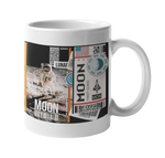 Ticket To The Moon Collage Art Coffee Mug