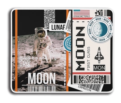 Ticket To The Moon Collage MousePad