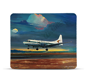 Frontier Airlines 580 Landing Mousepad by Rick Broome