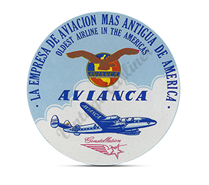 Avianca Airways Vintage Bag Sticker Round Mousepad – Airline Employee Shop