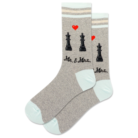 Mr. & Mrs Women's Travel Themed Crew Socks