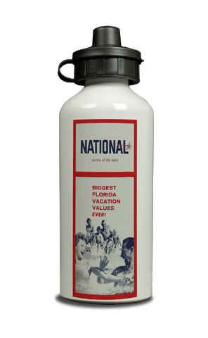 National Airlines Vintage Timetable Cover Aluminum Water Bottle