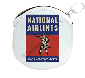 National Airlines 1950's Bag Sticker Round Coin Purse