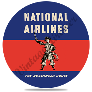 National Airlines 1950's Vintage Round Coaster