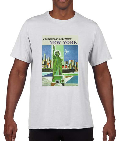 Vintage American Airlines New York Travel Poster T-shirt