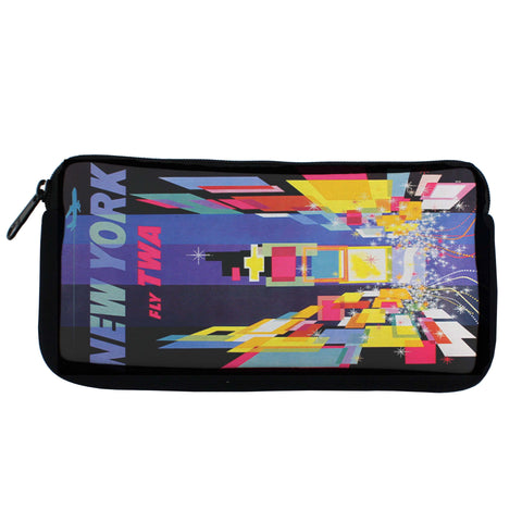 New York Fly TWA Broadway At Night Travel Pouch
