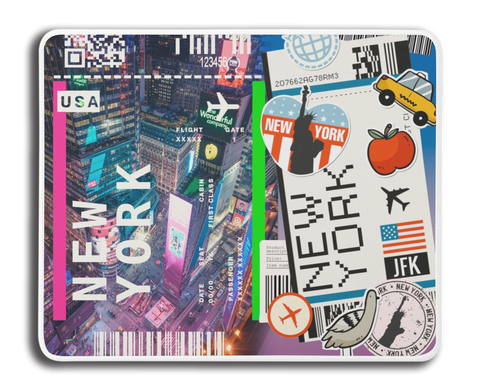 Ticket To New York Collage MousePad