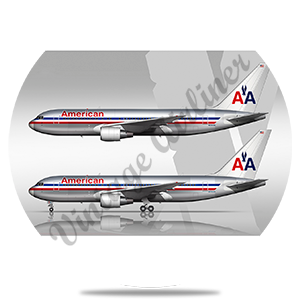 AA 767 Old Livery Round Coaster