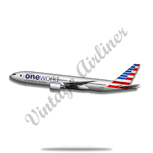 AA 777 New Livery One World Round Coaster