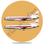 TWA L1011 Twin Globe Livery Round Coaster