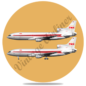 TWA L1011 Twin Globe Livery Round Coaster