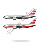 TWA 767 Red Tail Livery Round Coaster