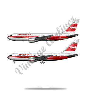 TWA 767 Red Tail Livery Round Coaster