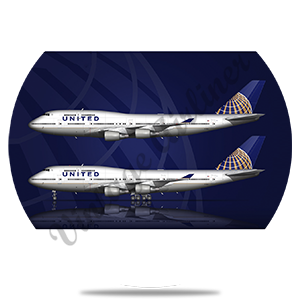 United 747 New Livery Round Coaster