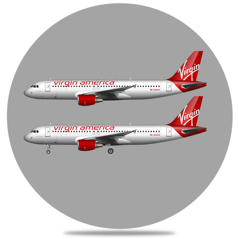 Virgin America A320 Round Coaster