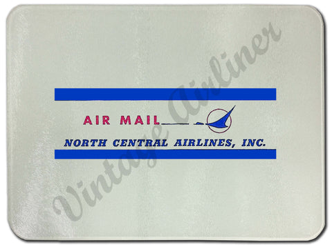 North Central Airlines Vintage Air Mail Glass Cutting Board