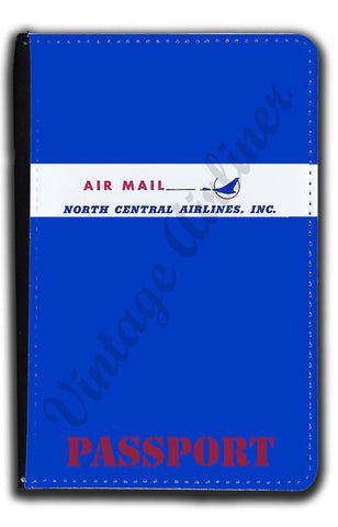 North Central Airlines Vintage Air Mail Passport Case