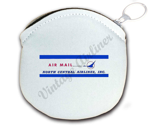 North Central Airlines Vintage Air Mail Round Coin Purse