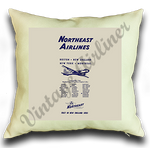 Northeast Airlines Vintage Timetable Pillow Case Cover
