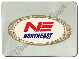 Northeast Airlines Vintage 1950's Bag Sticker Glass Cutting Board