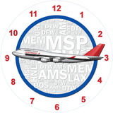 Northwest Airlines 747 Wall Clock