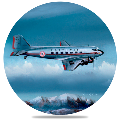Northwest Airlines DC3 Round Coaster by Rick Broome