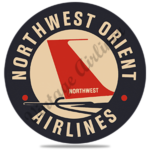 Northwest Orient Airlines 1950's Vintage Round Coaster
