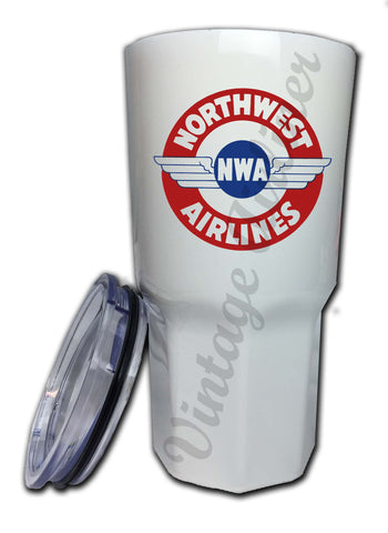 Northwest Airlines 1930's Vintage Bag Sticker Tumbler