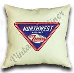 Northwest Airlines 1930's Sky Zephyr Bag Sticker Linen Pillow Case Cover
