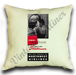 Northwest Airlines Vintage Timetable Cover Pillow Case Cover