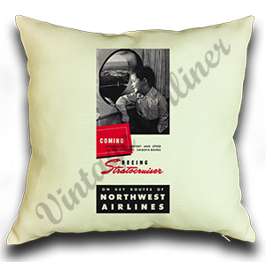Northwest Airlines Vintage Timetable Cover Pillow Case Cover