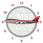 Northwest Airlines 747-400 Bowling Livery Wall Clock