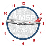 Northwest Airlines 747-400 Last Livery Wall Clock