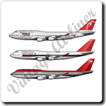 Northwest Airlines Three 747 Livery Models -  Square Coaster