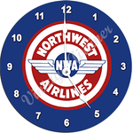 Northwest Airlines Vintage Bag Sticker Wall Clock