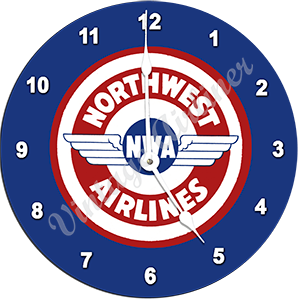 Northwest Airlines Vintage Bag Sticker Wall Clock